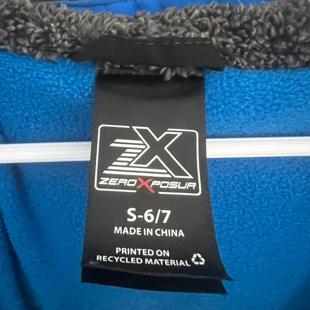 ZeroXposur Boys Puffer Jacket Black Grey Blue Hooded Winter Coat S 6/7